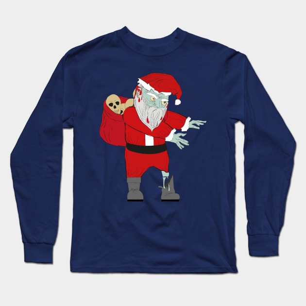 Scary Funny Dabbing Zombie Santa Claus Halloween Christmas Gift Long Sleeve T-Shirt by klimentina